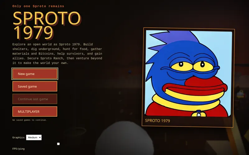 SPROTO 1979 start screen